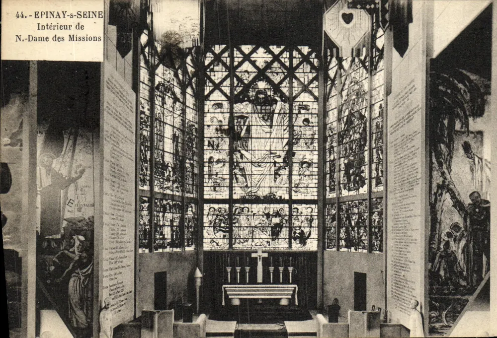 Épinay-sur-Seine — Innenraum der N.-Dame des Missions — Phototypie l'Atlantique - Vorderseite