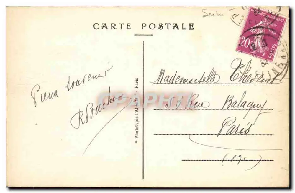 Épinay-sur-Seine — Innenraum der N.-Dame des Missions — Phototypie l'Atlantique - Rückseite