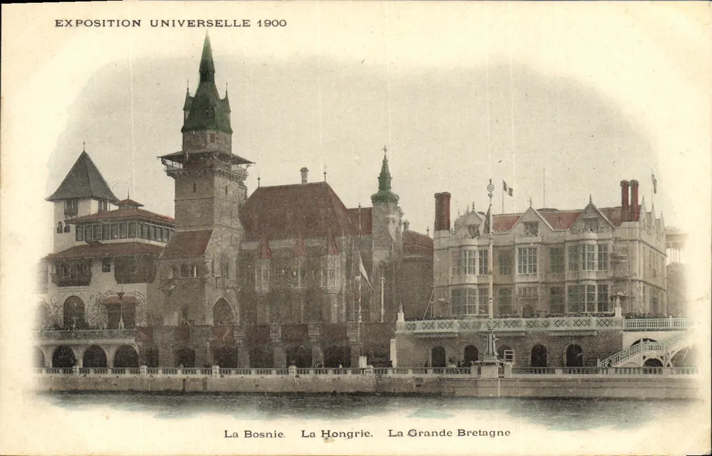 Weltausstellung 1900 — Pavillons von Bosnien, Ungarn und Großbritannien — Verlag unbekannt - Vorderseite