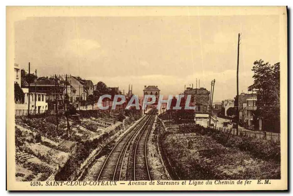 Saint-Cloud-Coteaux — Avenue de Suresnes und Eisenbahnlinie — E.M. - Vorderseite