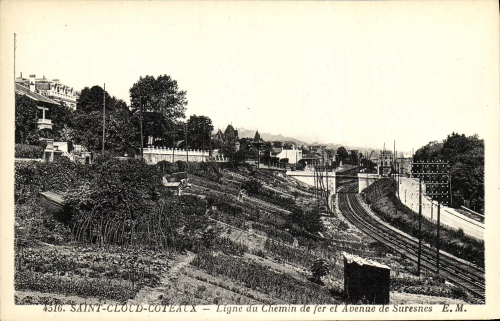 Saint-Cloud-Coteaux — Eisenbahnlinie und Avenue de Suresnes — E.M. Nr. 4516 - Vorderseite