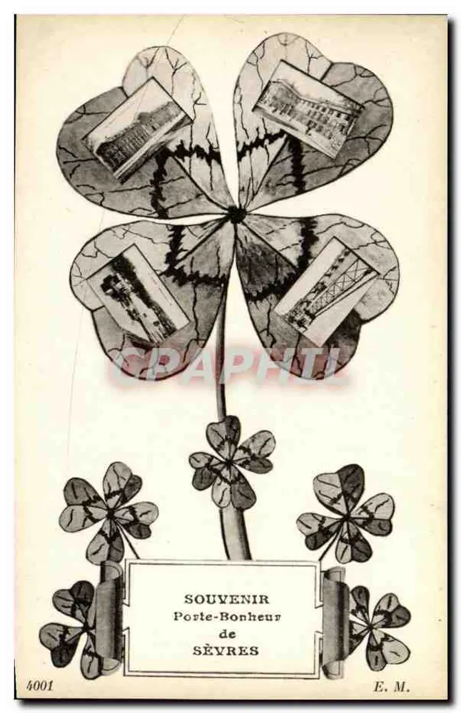 Souvenir Porte-Bonheur de Sèvres — Verlag E.M., Nr. 4001 - Vorderseite