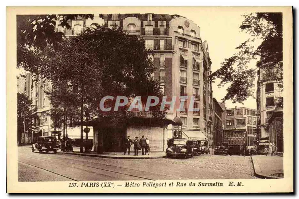 Paris (20. Jahrhundert) — Metro Pelleport und Rue du Surmelin — E.M. - Vorderseite