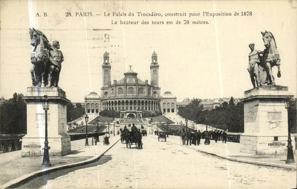 Paris — Das Palais du Trocadéro, gebaut für die Ausstellung 1878 — A. B. n°28 - Vorderseite