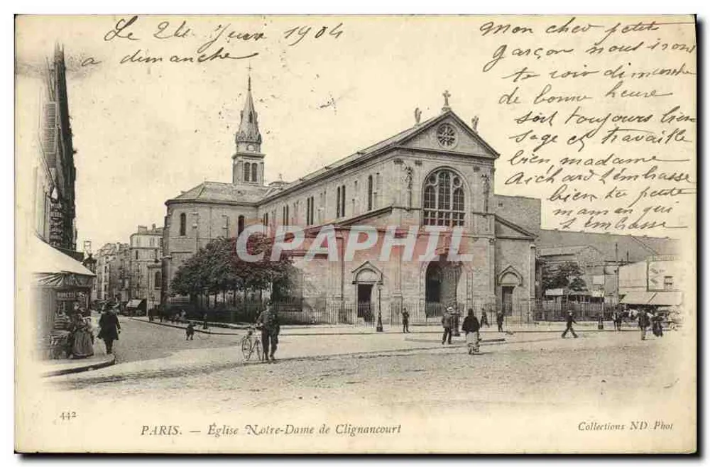 Paris — Igreja de Nossa Senhora de Clignancourt — Coleções ND. Fot., n° 442 - Frente