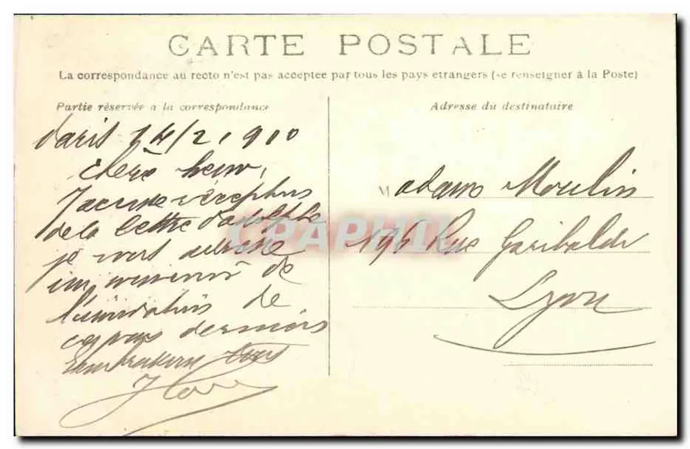 Überschwemmung der Seine — Januar 1910 — PARIS — Avenue Ledru-Rollin - Rückseite