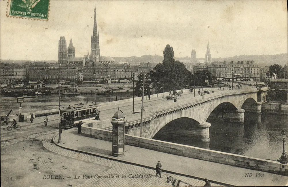 Rouen — Pont Corneille und die Kathedrale — ND Phot - Vorderseite