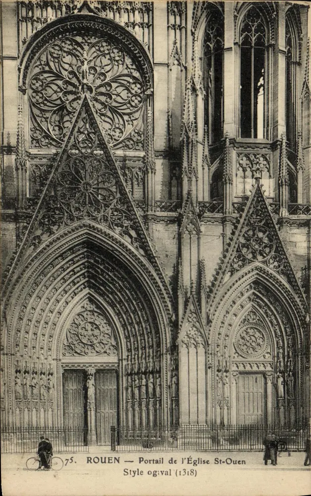 Rouen — Portal der Kirche Saint-Ouen — Gotischer Stil (1318) - Vorderseite