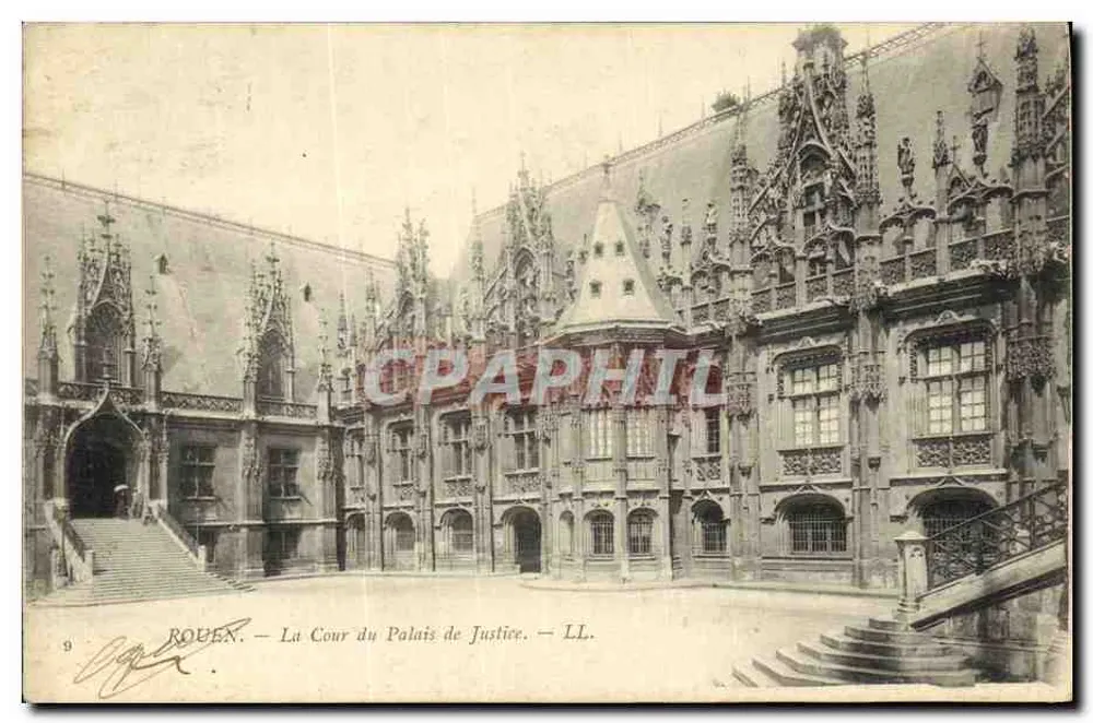 Rouen — La Cour del Palacio de Justicia — LL. - Anverso