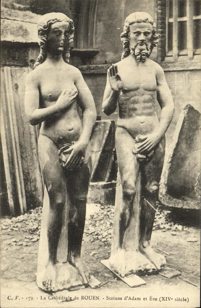 Statuen Adams und Evas — Kathedrale von Rouen — C.V. 179 - Vorderseite
