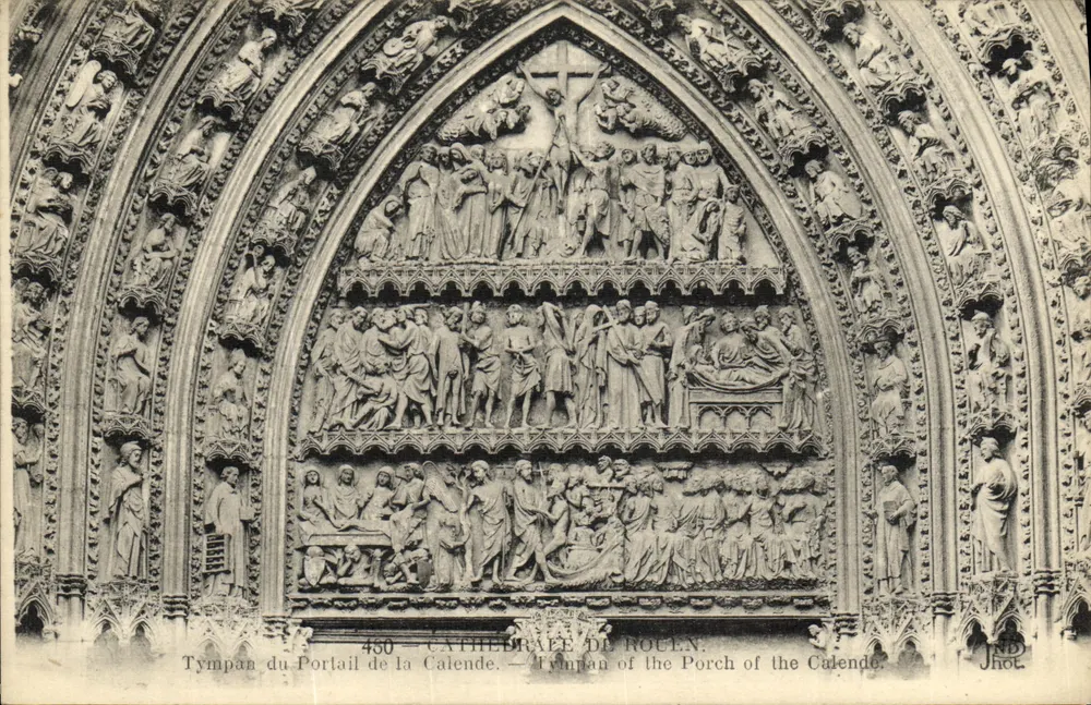 Tympan des Portals von la Calende — Kathedrale von Rouen — Jhot - Vorderseite