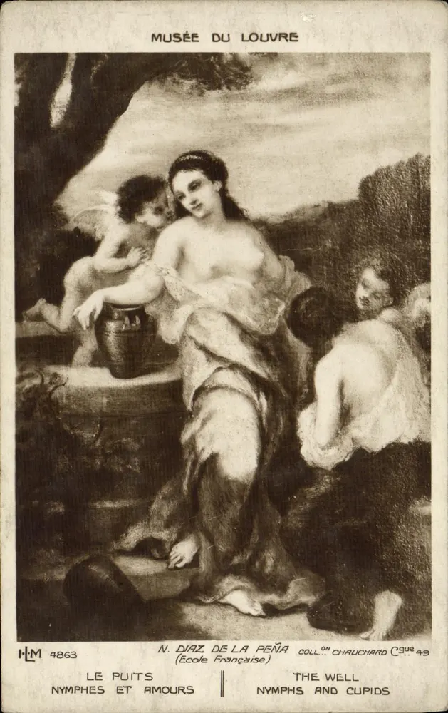 Der Brunnen — Nymphen und Amor — N. Diaz de la Peña, Verlag Chauchard, Nr. 49 - Vorderseite