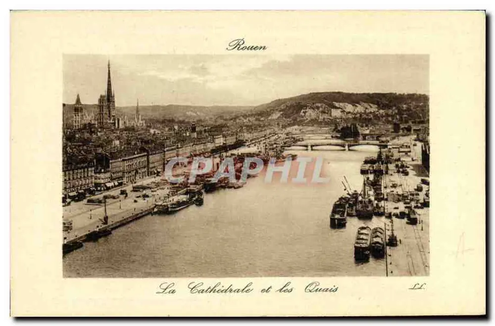 Rouen — La Catedral y los Muelles — LL. n°142 - Anverso