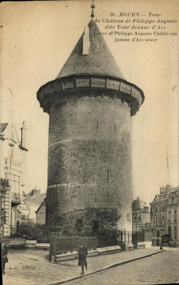 Rouen — Turm des Schlosses von Philippe Auguste, genannt Turm der Jeanne d'Arc — J. C., Rouen - Vorderseite