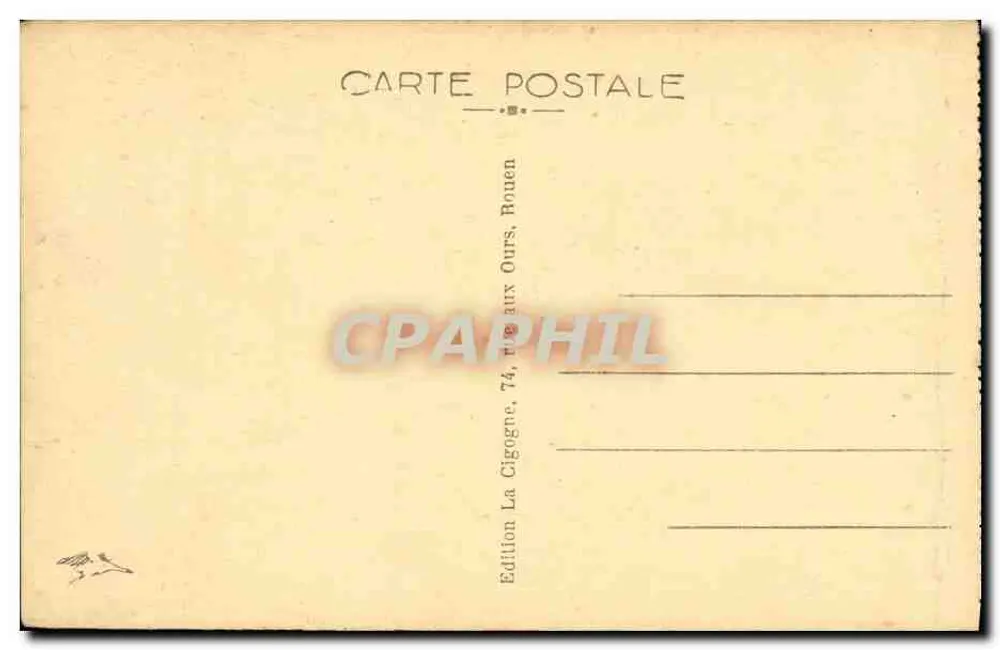 Rouen — Ansicht der Kathedrale — Grabmale der Kardinäle von Amboise — Edition La Cigogne, 74, rue aux Ours, Rouen - Rückseite