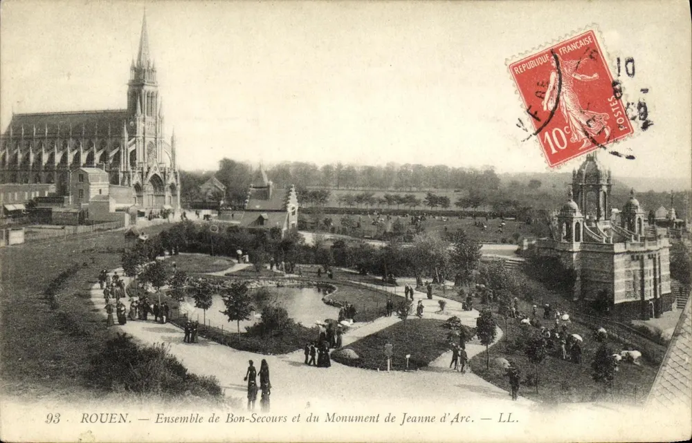 Rouen — Ensemble de Bon-Secours und das Denkmal der Jeanne d'Arc — LL. - Vorderseite