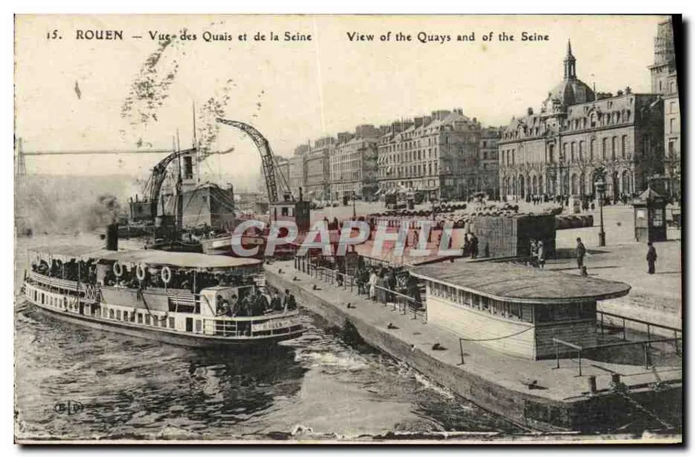Rouen — Ansicht der Ufer und der Seine - Vorderseite