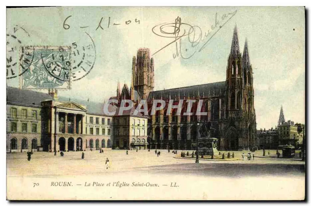 Rouen — Die Place und die Kirche Saint-Ouen — LL. - Vorderseite