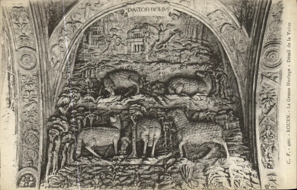 Die Große Uhr - Detail der Kuppel - Rouen - Vorderseite