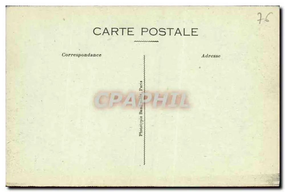 Rouen — Der Quai de Paris und die Kathedrale, Aufnahme von St-Sever — Phototypie Bandu, Paris, Nr. 12 - Rückseite