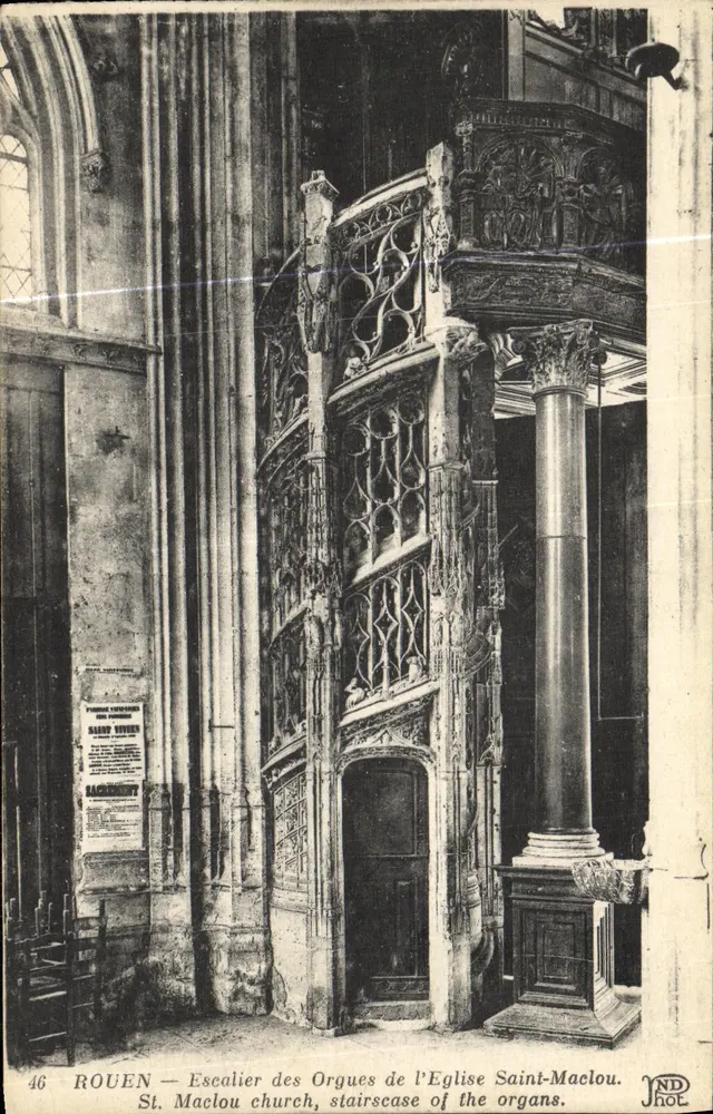 Rouen — Treppen der Orgeln der Kirche Saint-Maclou — JND Phot. - Vorderseite