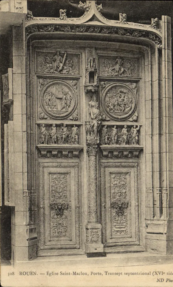 Rouen — Kirche Saint-Maclou, nördliche Transepttür (16. Jahrhundert) — ND Photo, n° 308 - Vorderseite