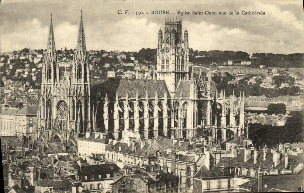 Rouen - Kirche Saint Ouen von der Kathedrale aus gesehen — C.V. 350 - Vorderseite