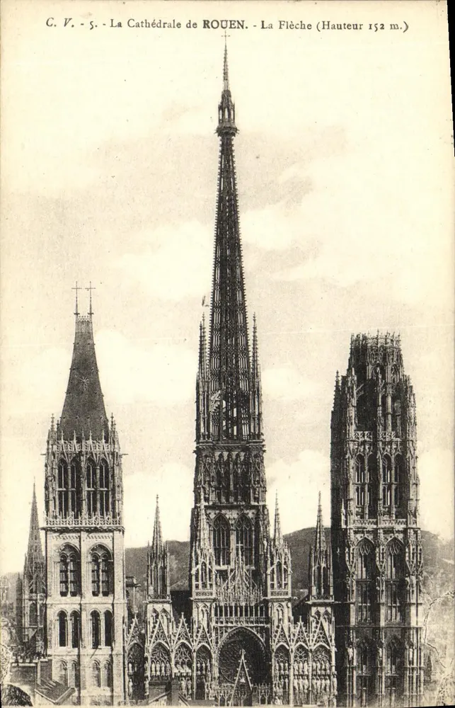 Katedra w ROUEN — Strzała (Wysokość 152 m.) — C.V. - 5 - Awers