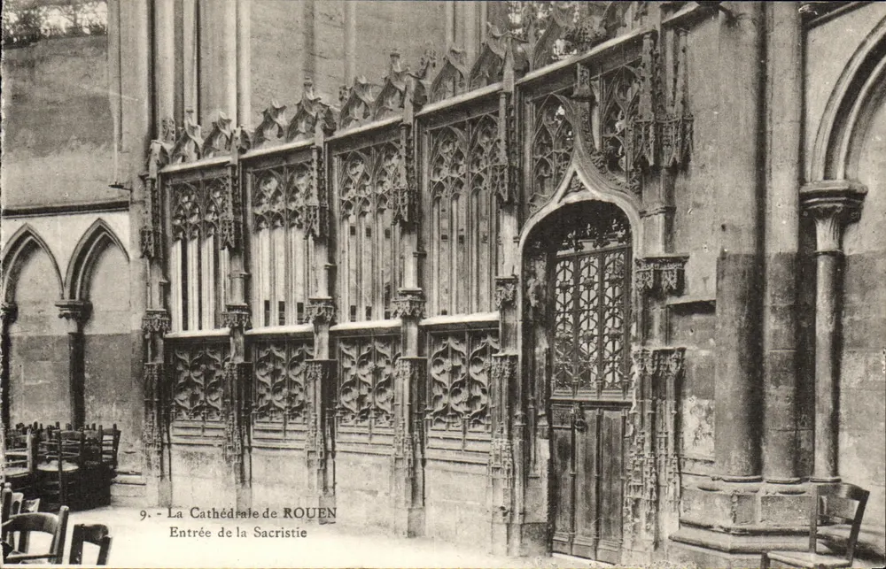 Kathedrale von ROUEN — Eingang zur Sakristei — Ansichtskarten 'La Cigogne', Rouen - Vorderseite