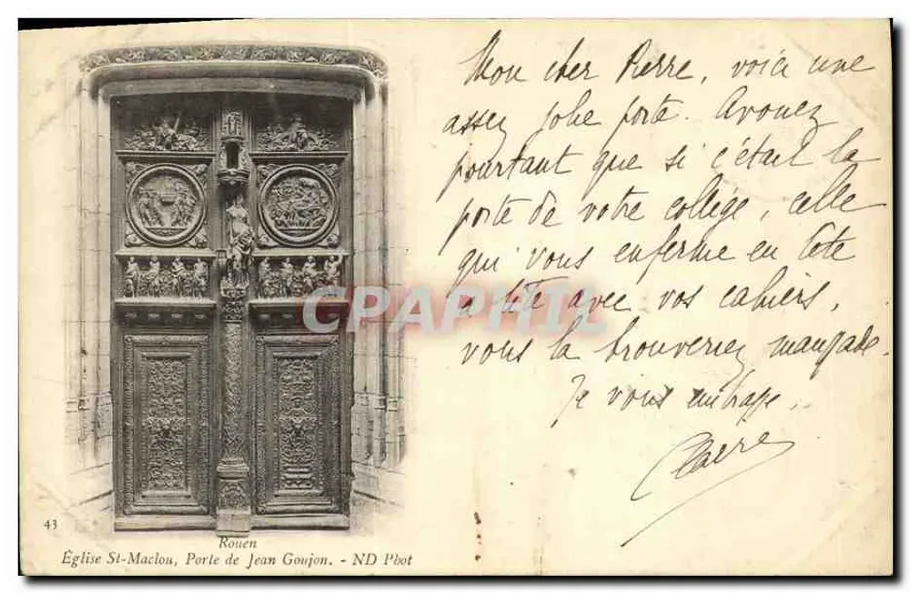 St-Maclou-Kirche, Tor von Jean Goujon — Rouen — ND Pbot - Vorderseite