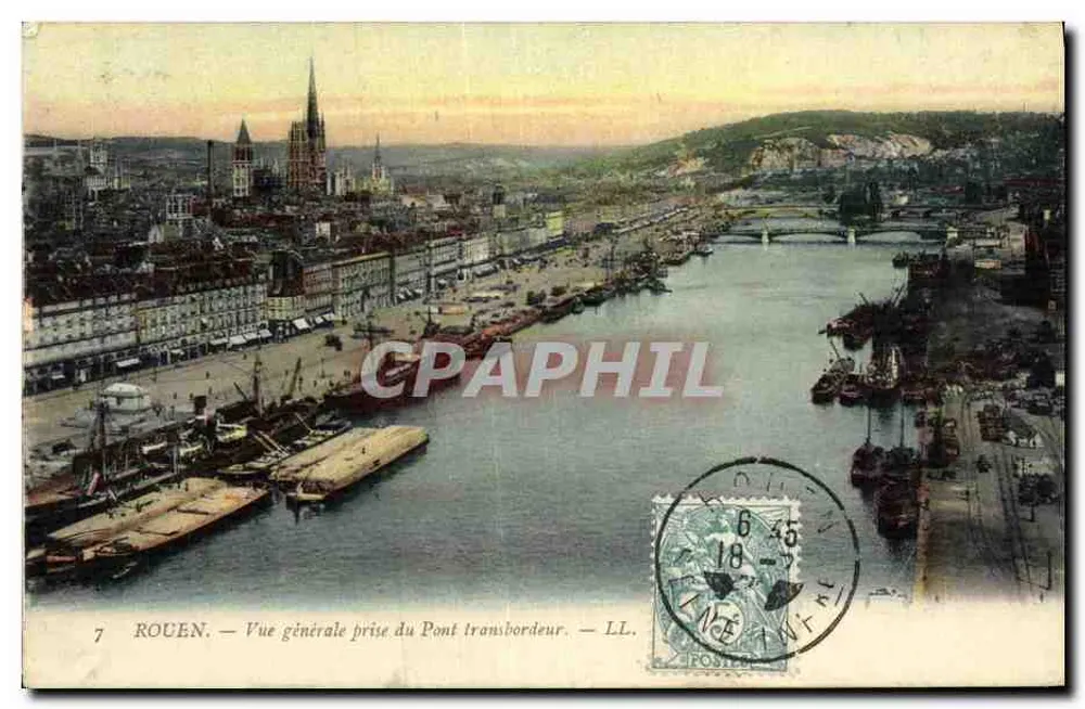 Rouen — Allgemeiner Blick vom Transbordeur-Brücke — LL. - Vorderseite