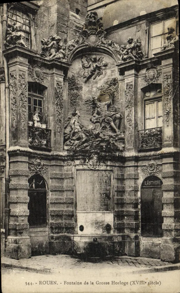 Rouen - Ansicht der Grosse Horloge Fontäne (18. Jahrhundert) — Verlag EANTHORE, Nr. 344 - Vorderseite