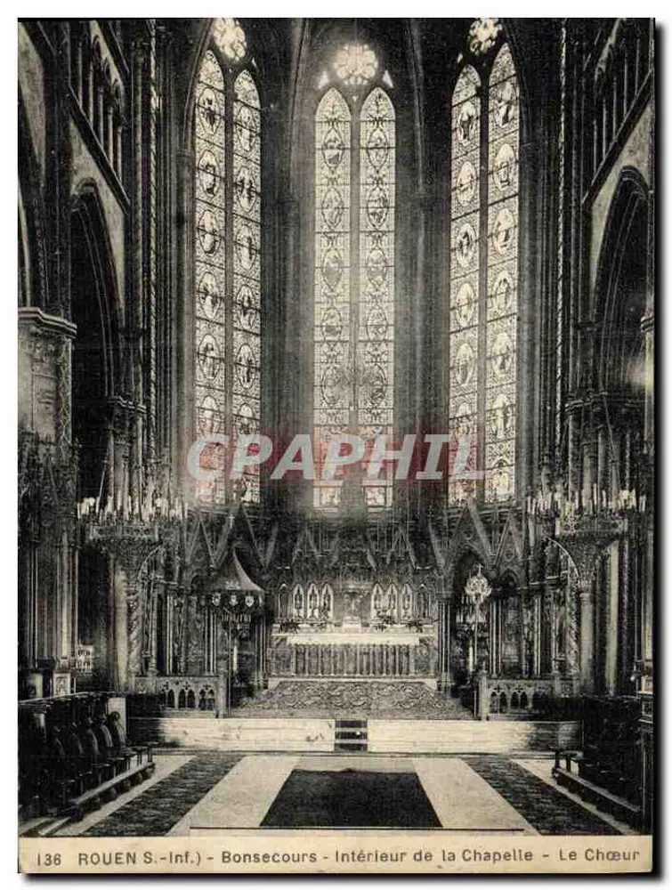 Rouen S.-Inf. - Bonsecours - Interior de la Capilla - El Coro - Anverso