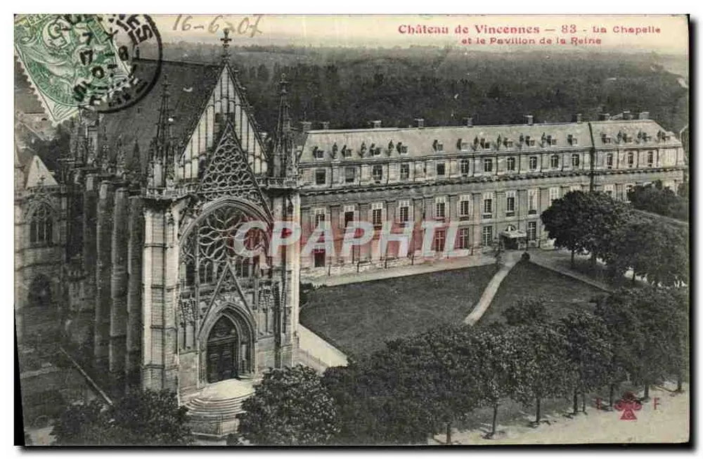 Schloss Vincennes — 83 — Die Kapelle und das Pavillon der Königin — Verleger: F. de F. - Vorderseite