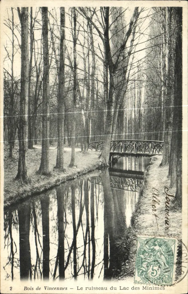 Bois de Vincennes – Der Bach des Lac des Minimes – Verlag Jeauranne, Nr. 2 - Vorderseite