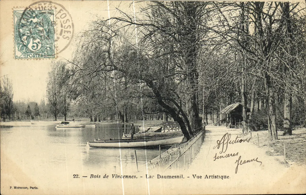 Wald von Vincennes — See Daumesnil — Künstlerische Ansicht — P. Marmuse, Paris, n°22 - Vorderseite