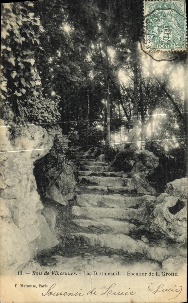 Bois de Vincennes — Lac Daumesnil — Escalier de la Grotte — P. Marmuse, Paris, n°13 - Vorderseite