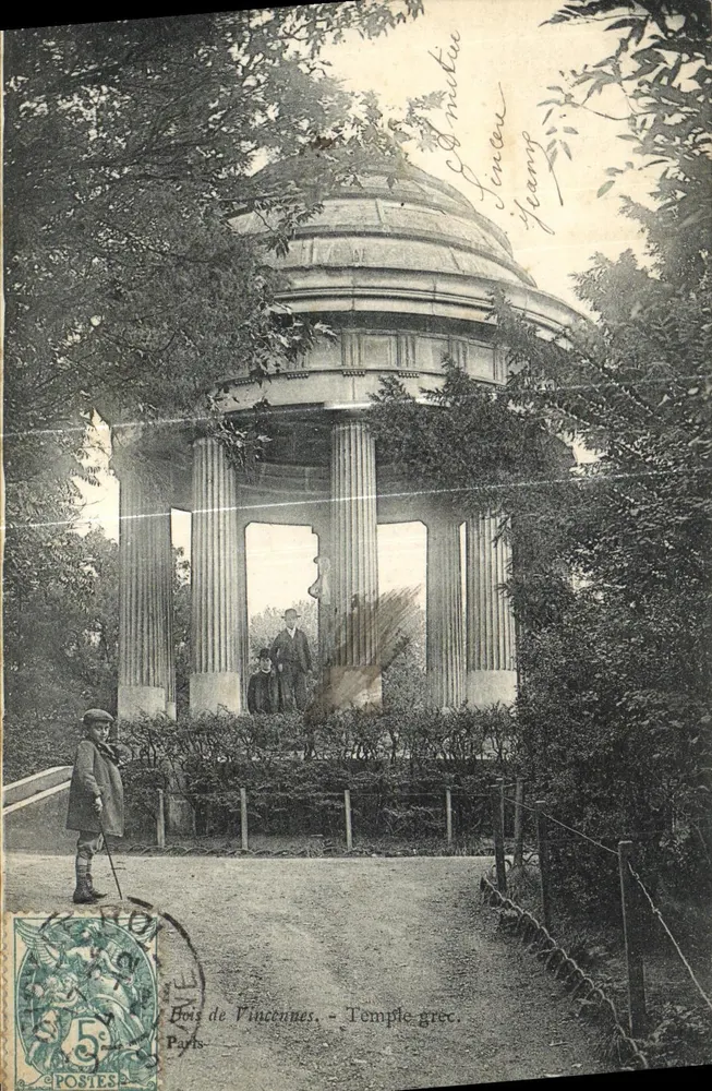 Bois de Vincennes - Templo grego — editor não identificado, número de série não visível - Frente