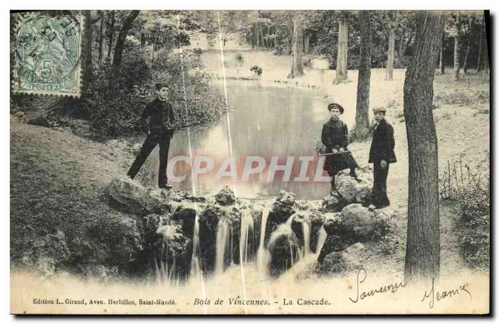 Bois de Vincennes - A Cascata — Edição L. Giraud, Aven. Herbillon, Saint-Mandé - Frente