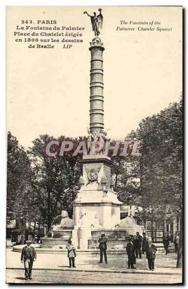 Paris — Die Palmenfontäne, Place du Châtelet — Verlag LIP, Nr. 242 - Vorderseite