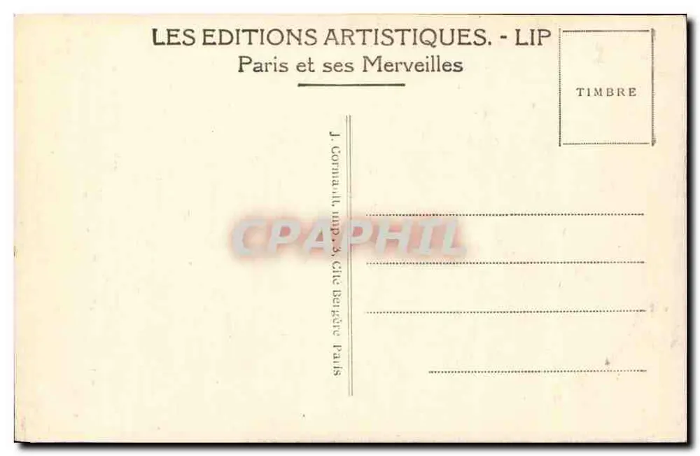 Paris — Die Palmenfontäne, Place du Châtelet — Verlag LIP, Nr. 242 - Rückseite