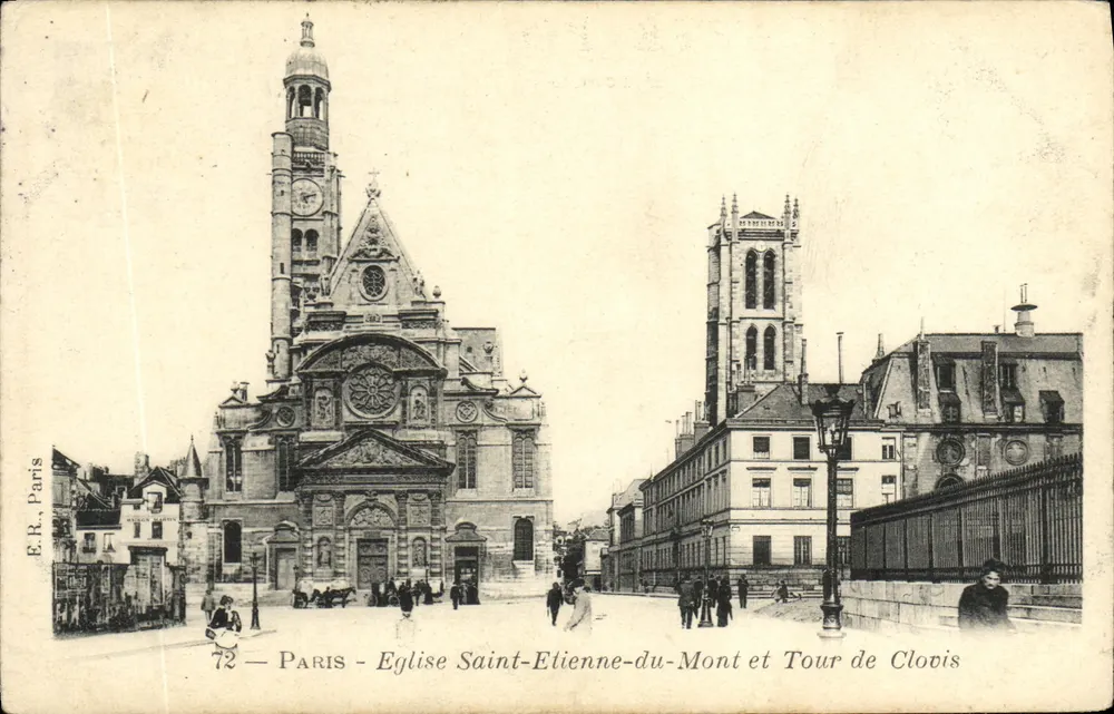 Paris - Kirche Saint-Elienne-du-Mont und Turm von Clovis — E.R. Paris, n°72 - Vorderseite