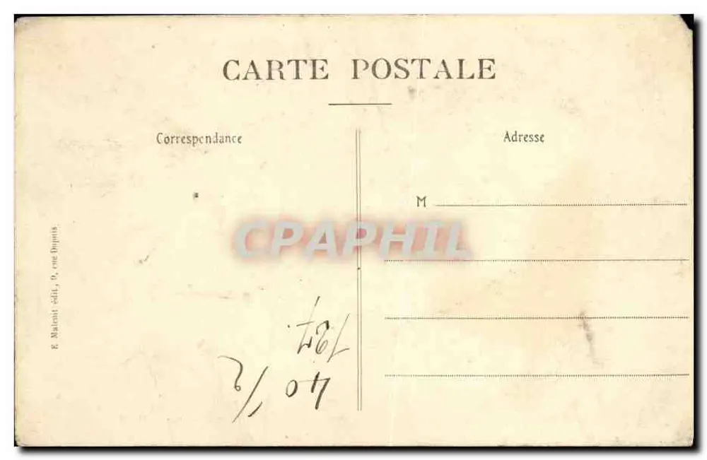 PARIS — Überschwemmung im Januar 1910 — Der Zoll am Port Saint-Nicolas — E. M. - Rückseite