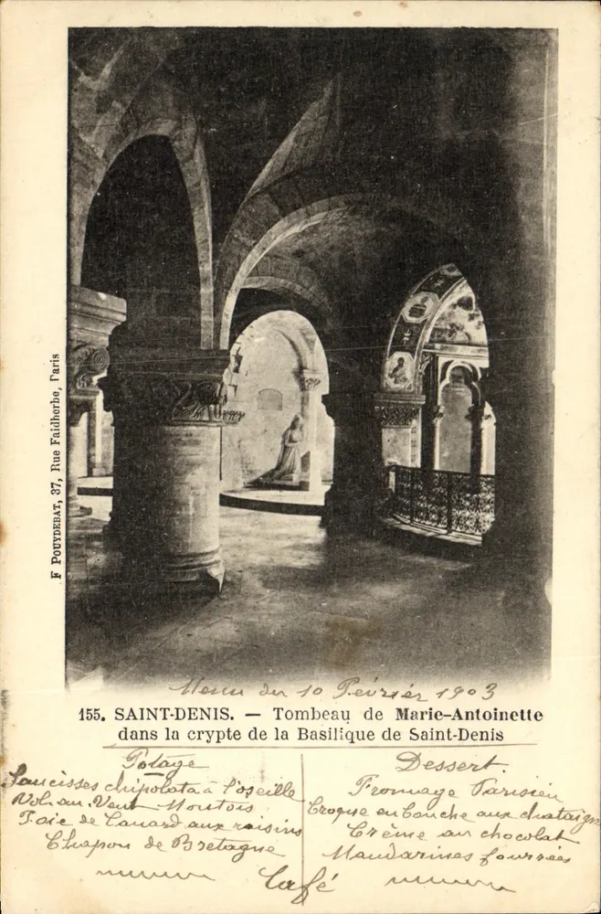 Saint-Denis — Grab Marie-Antoinettes in der Krypta der Basilika — F. Poutderat, Paris, n° 455 - Vorderseite