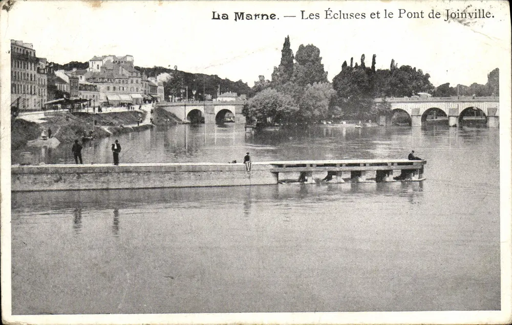 La Marne. — Les Écluses et le Pont de Joinville. — Éditeur : La Marne (impression visible en haut) - Vorderseite