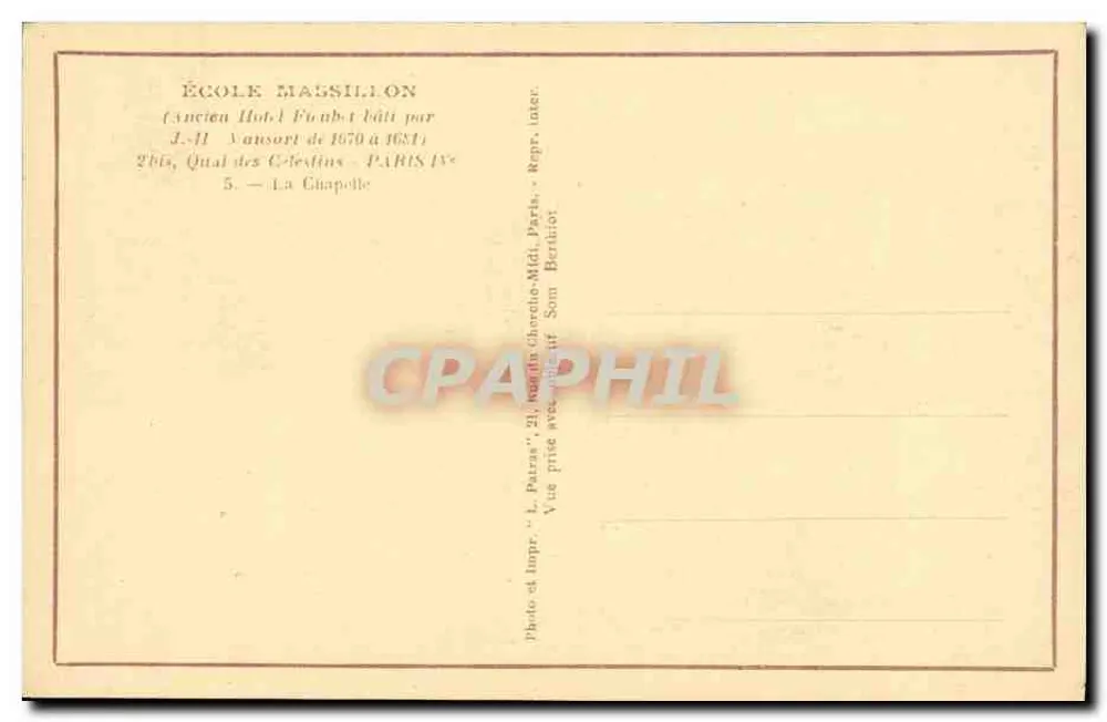 Schule Massillon — Ehemaliges Hotel Fuabert — Kapelle — Patras - Rückseite