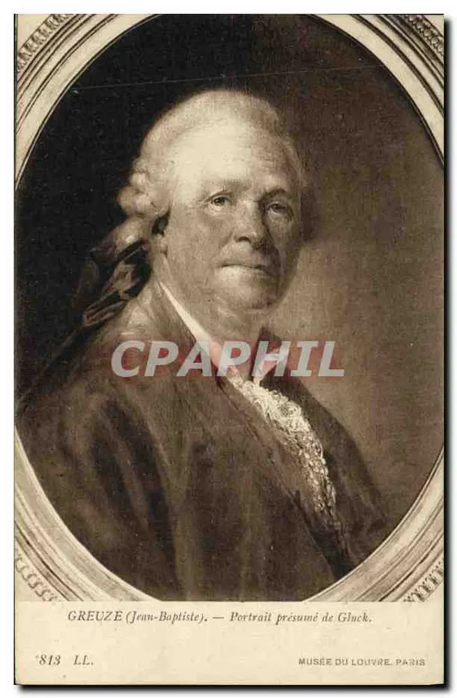 GREUZE (Jean-Baptiste) — Vermeintliches Portrait von Gluck — Musée du Louvre, Paris - Vorderseite