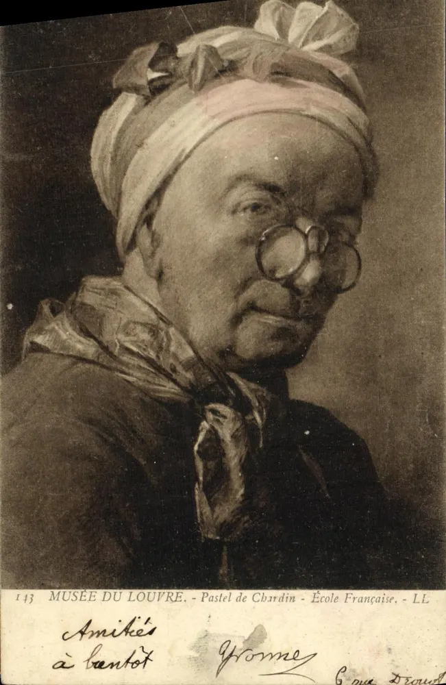 Porträt eines Mannes mit Brille — Pastell von Chardin — Louvre-Museum — LL n°143 - Vorderseite