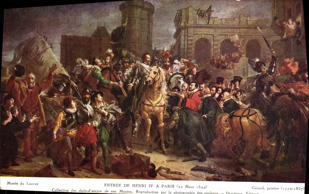 Einlassung von Henri IV in Paris — 22. März 1594 — Verlag Deschiens - Vorderseite