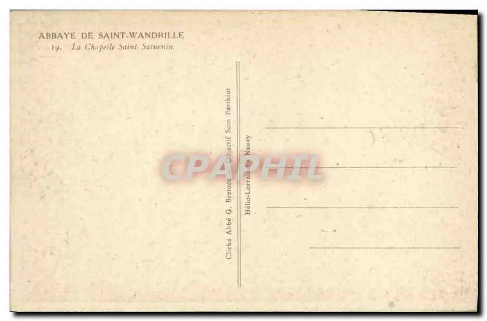 Abtei Saint-Wandrille — Die Kapelle Saint-Saturnin — Verlag G. Bretace, Nancy - Rückseite